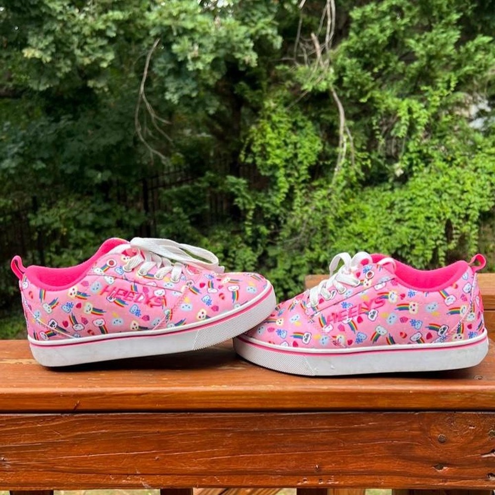 Heelys Pro 20 Print Youth 5 Pink Rainbow Cloud Skate Sneakers Womens 6 Youth 5